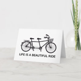 Tarjeta La vida es un paseo hermoso, bicicleta en tándem
