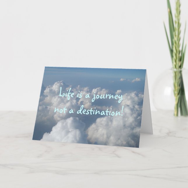 Tarjeta ¡La vida es un viaje, no un destino! (Anverso)