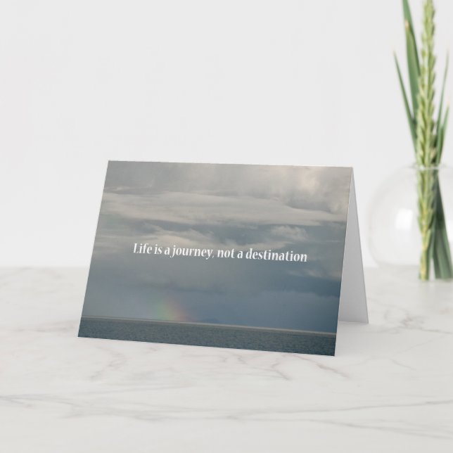 Tarjeta La vida es un viaje, no un destino (Anverso)