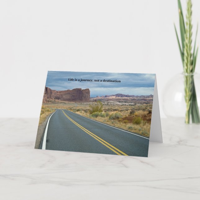 Tarjeta La vida es un viaje, no un destino (Anverso)