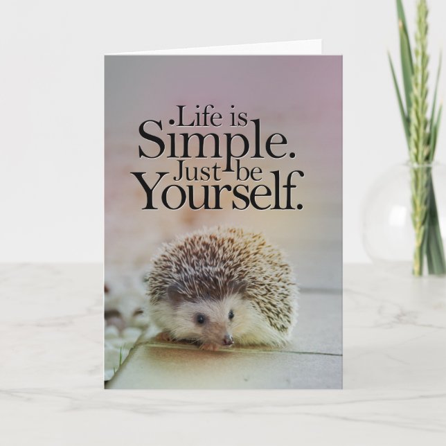 Tarjeta La Vida Es Una Simple Cita Inspiradora De Tejido (Anverso)