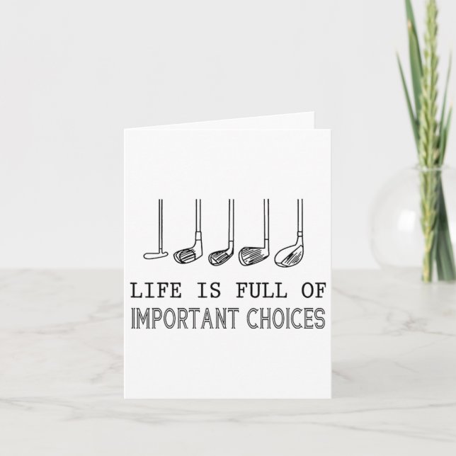 Tarjeta La Vida Está Llena De Opciones Importantes Golf (Anverso)