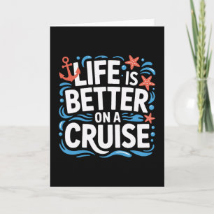 Tarjeta La vida navegando es mejor en un escape del océano