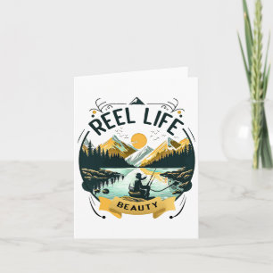 Tarjeta La vida real belleza pescador pescador divertido a