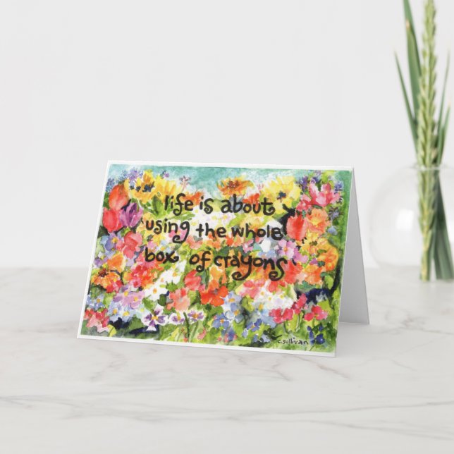 Tarjeta La vida se trata de usar toda la caja de lápices d (Anverso)