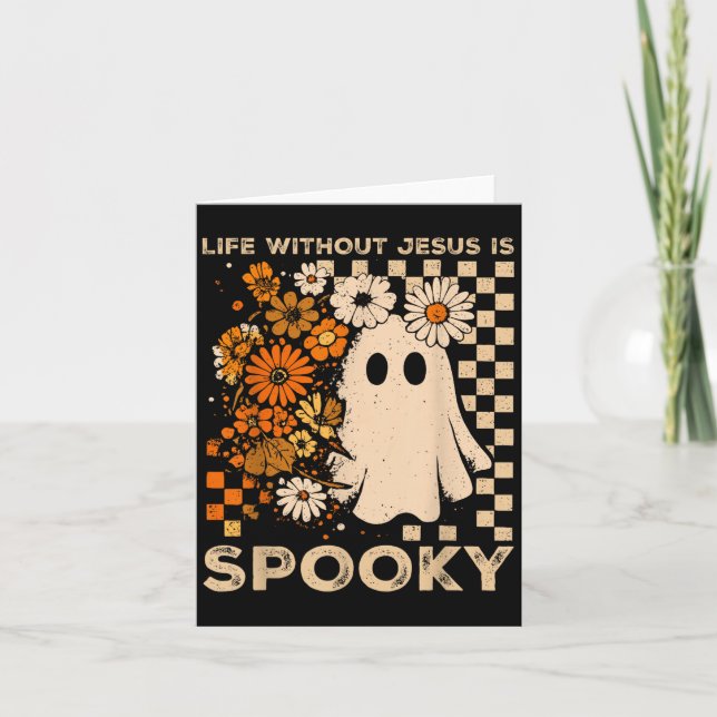 Tarjeta La vida sin Jesús es Soky floral cristiana Pascua (Anverso)