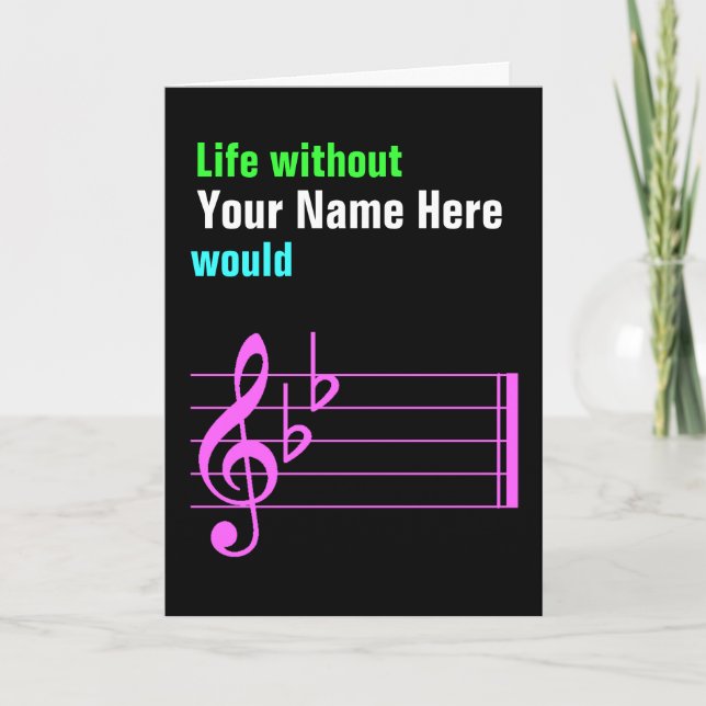 Tarjeta La vida sin música sería plana (Anverso)
