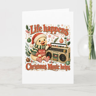 Tarjeta La Vida Sucede La Música de Navidad Ayuda