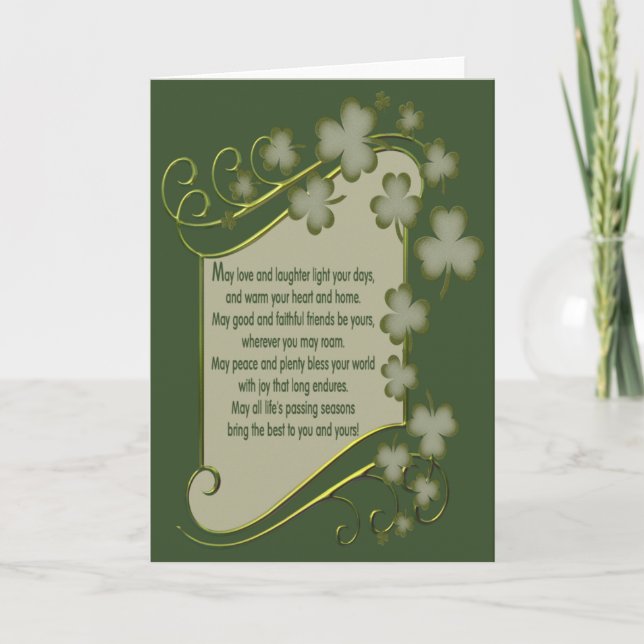 Tarjeta La vieja bendición irlandesa (Anverso)