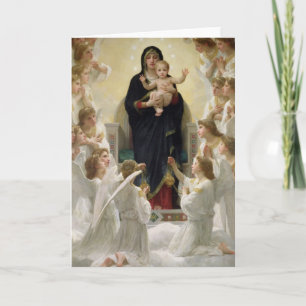 Tarjeta La Virgen con Angels, 1900