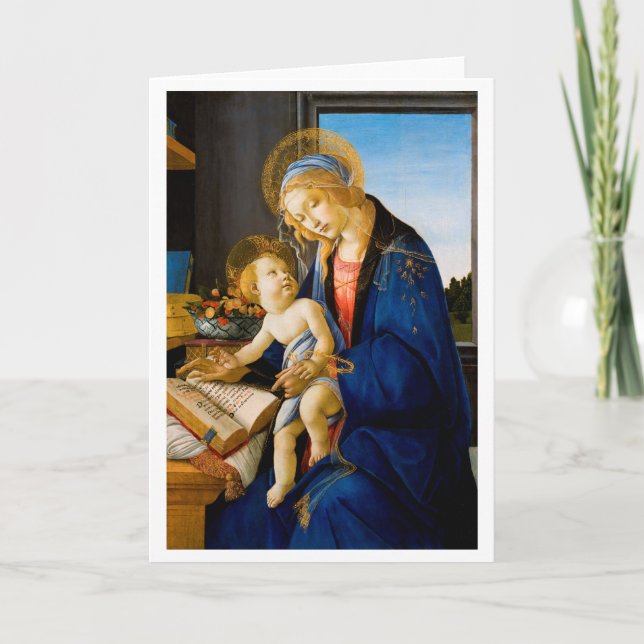 Tarjeta La Virgen y el Niño, Sandro Botticelli (Anverso)
