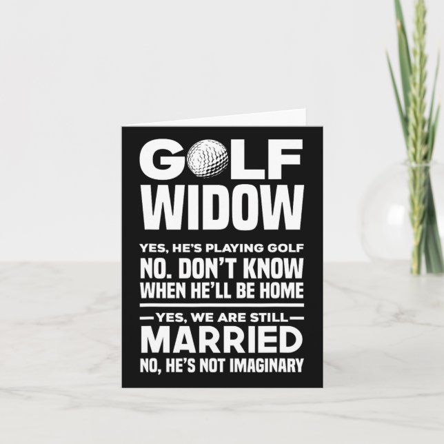 Tarjeta La viuda de golf Funny Golfing Golfer Wife (Anverso)
