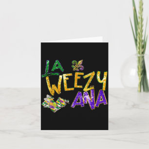 Tarjeta La weezy ana cuentas de mardi gras carnaval de nue