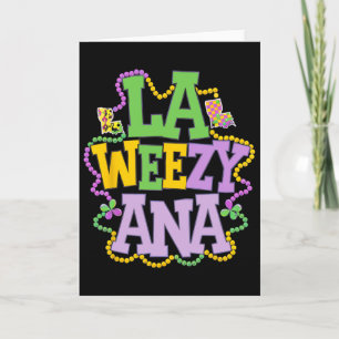 Tarjeta La Weezy Ana Mapa Divertido de Louisiana Con Cuent