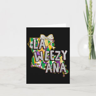 Tarjeta La Weezy Ana Mardi Gras Louisiana Fat Tuesdays Lou