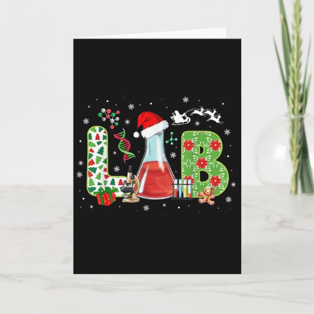 Tarjeta Lab Christmas Laboratory Technician Science Xmas S (Anverso)
