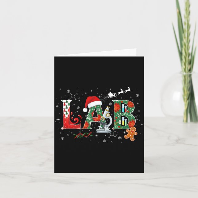 Tarjeta Lab Christmas Laboratory Technician Science Xmas S (Anverso)