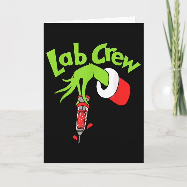 Tarjeta Lab Crew Merry Christmas Laboratory Tech Nurse Xma (Anverso)