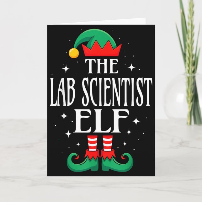 Tarjeta Lab Scientist Elf Job Title Funny Christmas Matchi (Anverso)