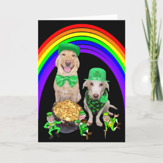 Tarjeta Lab St. Patrick para perros graciosos de p