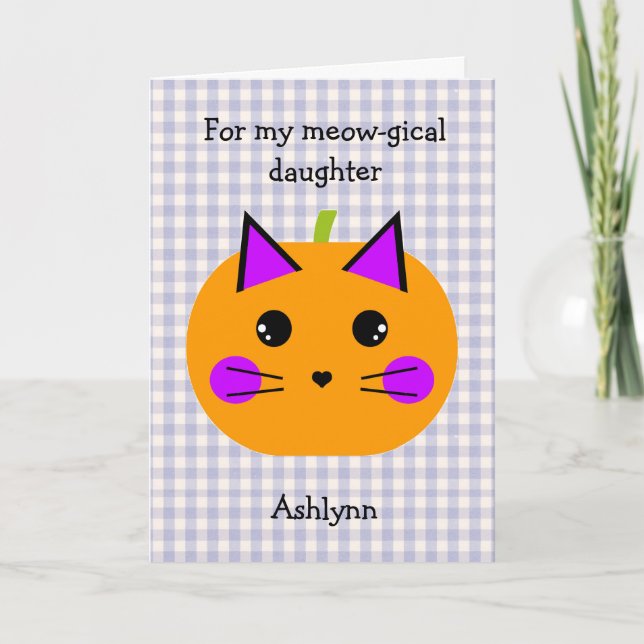 Tarjeta Laberinto personalizado de Halloween de gato de ca (Anverso)