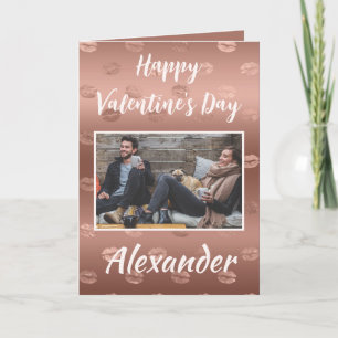 Tarjeta Labial de Huella Día de San Valentín para Él Foto