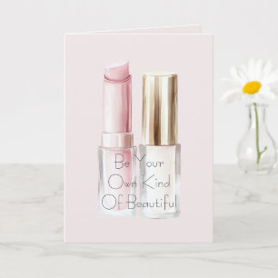 Tarjeta Labial Rosa Blanco Esmalte de Uñas Marfil