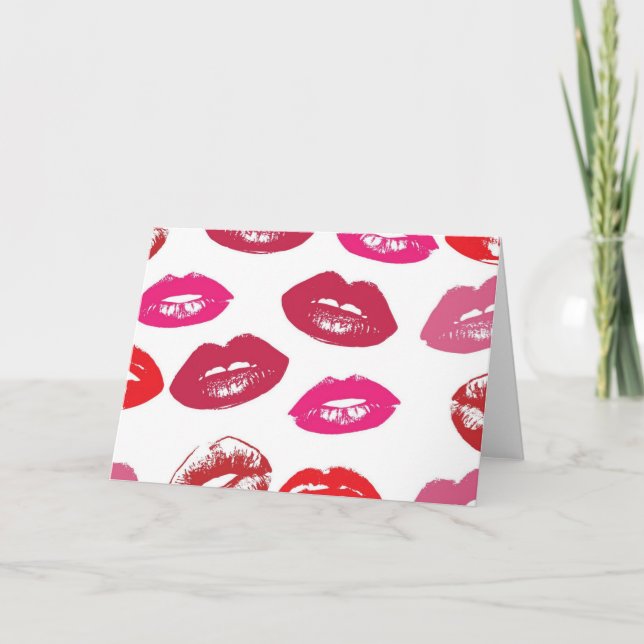 Tarjeta Labios de Kissable (Labios de Besado, Labios Rojos (Anverso)