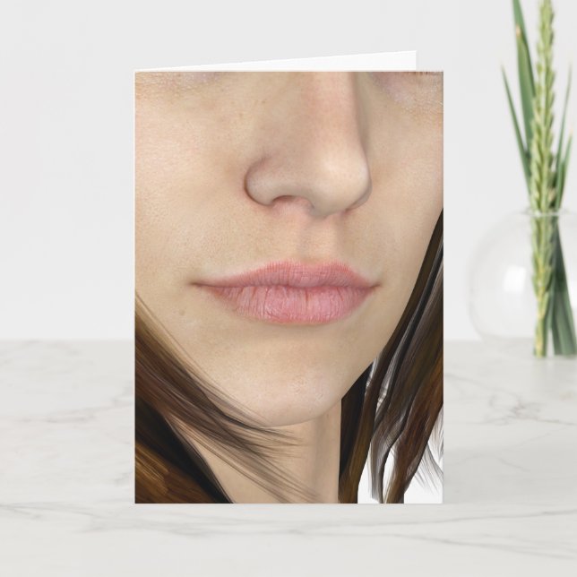 Tarjeta Labios naturales y cerca de la nariz (Anverso)