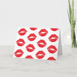 Tarjeta Labios Rojos, Labios Rojos, Beso, Patrón De Labios