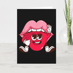Tarjeta Labios sonrientes Dibujo animado Día de San Valent