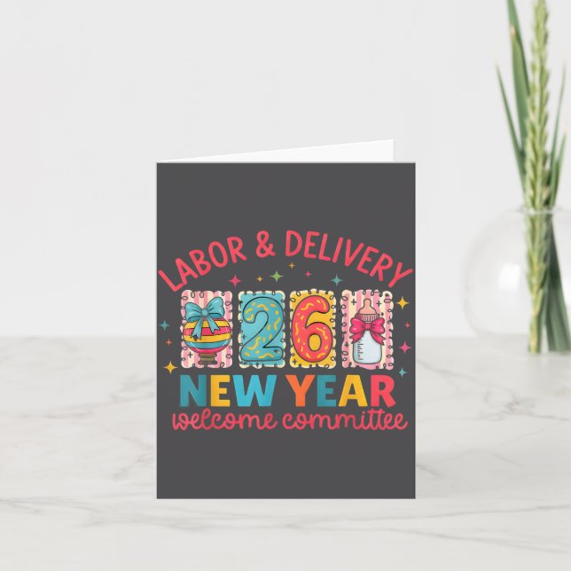 Tarjeta Labor &amp; Delivery 2026 New Year Welcome Committ (Anverso)