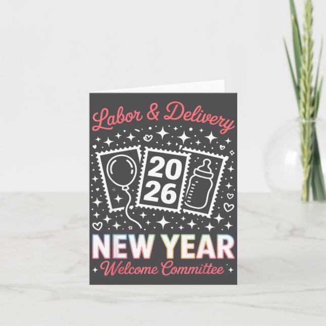 Tarjeta Labor &amp; Delivery 2026 New Year Welcome Committ (Anverso)