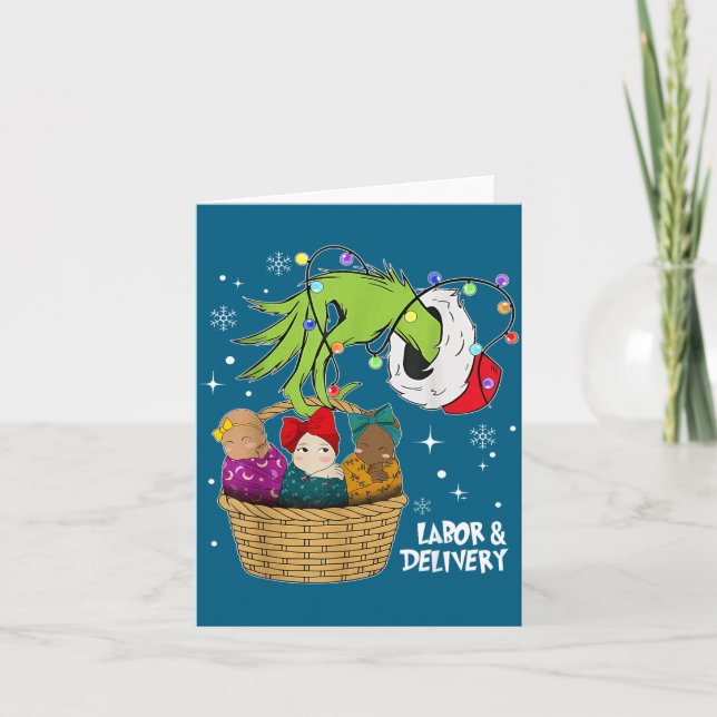 Tarjeta Labor And Delivery Nurse Christmas Lights Snowflak (Anverso)