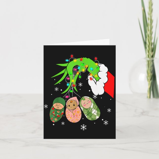 Tarjeta Labor And Delivery Nurse Christmas Lights Snowflak (Anverso)