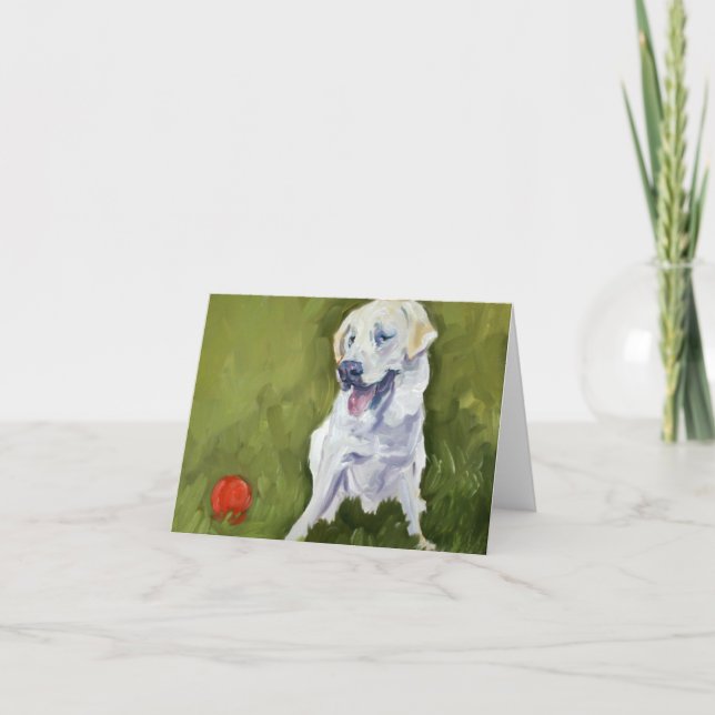 Tarjeta Laboratorio amarillo con la bola roja (Anverso)