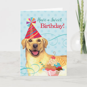 Tarjeta Laboratorio Amarillo de Cumpleaños Dulce