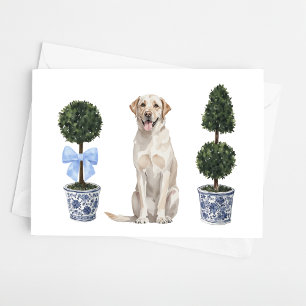 Tarjeta Laboratorio amarillo Watercolour Dog Puppy Chinois