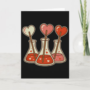 Tarjeta Laboratorio de Química del Corazón Retro San Valen