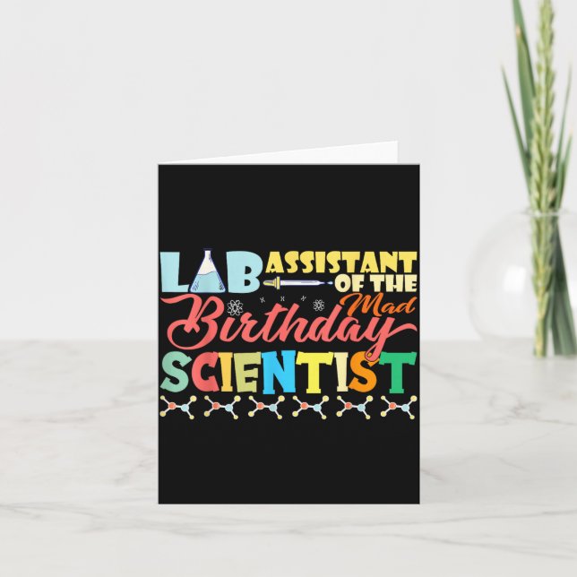 Tarjeta Laboratorio Instantáneo Del Cumpleaños Temático De (Anverso)