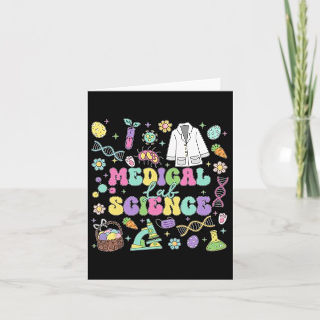 Tarjeta Laboratorio Médico Groovy Science Easter Day Labor (Anverso)