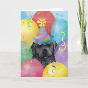Tarjeta Laboratorio negro de los globos de cumpleaños