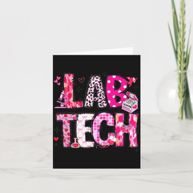 Tarjeta Laboratory Tech Valentines Day Medical Lab Tech La (Anverso)