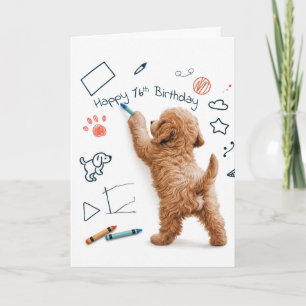 Tarjeta Labradoodle garabateando para su cumpleaños 76