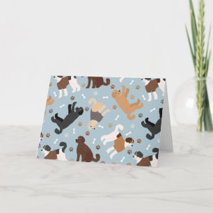 Tarjeta Labradoodle / Goldendoodle Bones y Pastas