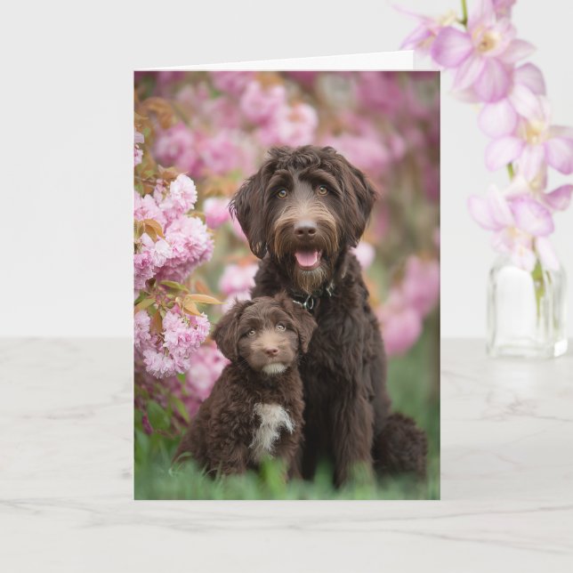 Tarjeta Labradoodle Mamá Día de la Madre Amor (Orquídea)