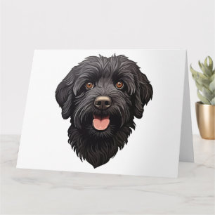 Tarjeta Labradoodle Perro Negro