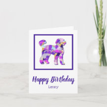 Labradoodle Perro Silhouette Purple PY&B Cumpleaño