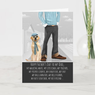 Tarjeta Labrador amarillo del Día del Padre Perro