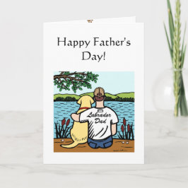 Tarjeta Labrador amarillo y papá 2